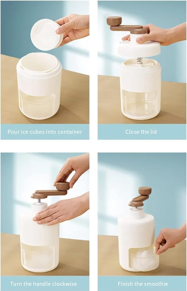 Manual Ice Crusher, Portable Shaved Ice Machine with Ice Box - Image 4