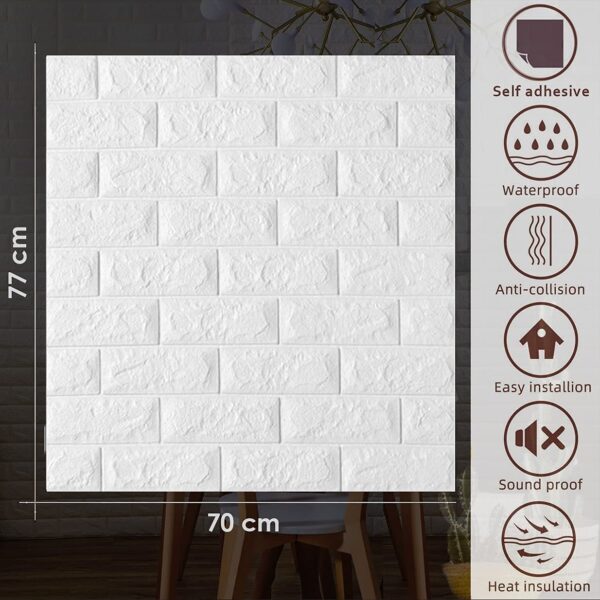 3D Brick Wallpaper - Self Adhesive PE Foam Brick Design - Image 5