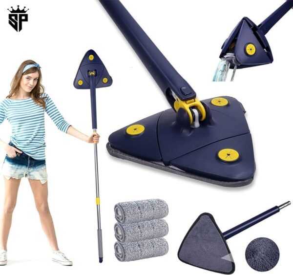Triangle Mop 360? Rotatable Adjustable Cleaning Mop  with Stainless Steel