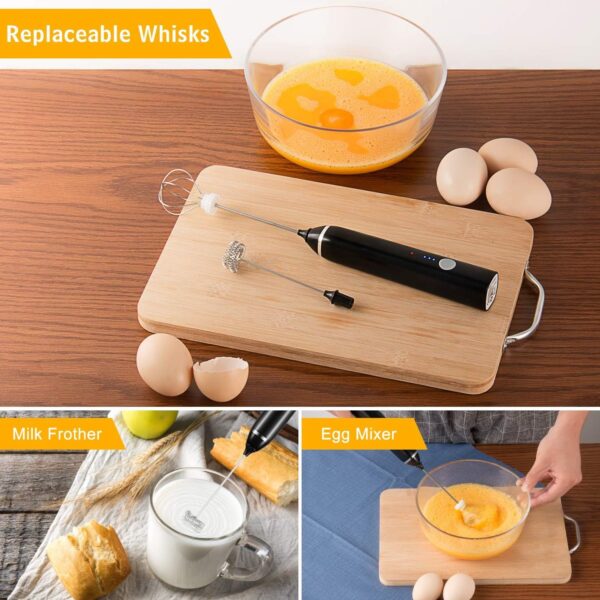 2 in 1  Milk Frother, Coffee Beater,Egg Beater Electric Whisk for Baking - Image 3
