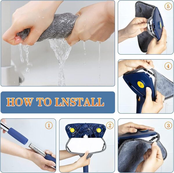 Triangle Mop 360? Rotatable Adjustable Cleaning Mop  with Stainless Steel - Image 8
