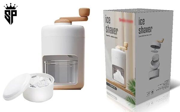 Manual Ice Crusher, Portable Shaved Ice Machine with Ice Box