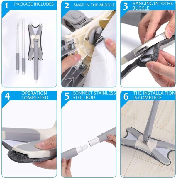 X Mop Shaped 360 Degree Rotatable Adjustable Cleaning Mop - Image 4