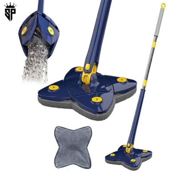 Four Leaf Clover Shaped 360 Degree Rotatable Adjustable Cleaning Mop