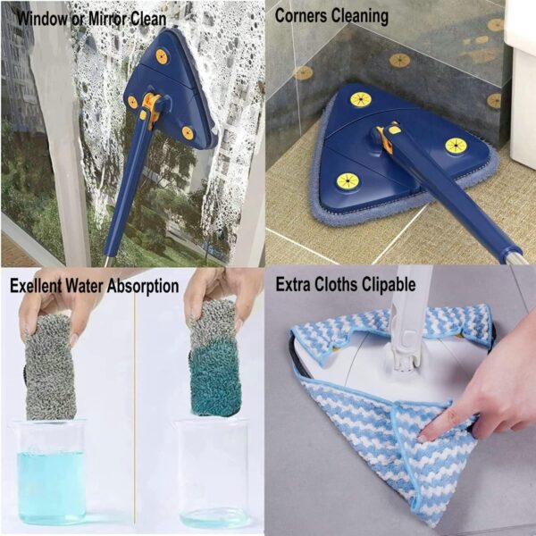 Triangle Mop 360? Rotatable Adjustable Cleaning Mop  with Stainless Steel - Image 7