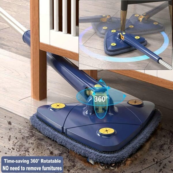 Triangle Mop 360? Rotatable Adjustable Cleaning Mop  with Stainless Steel - Image 4