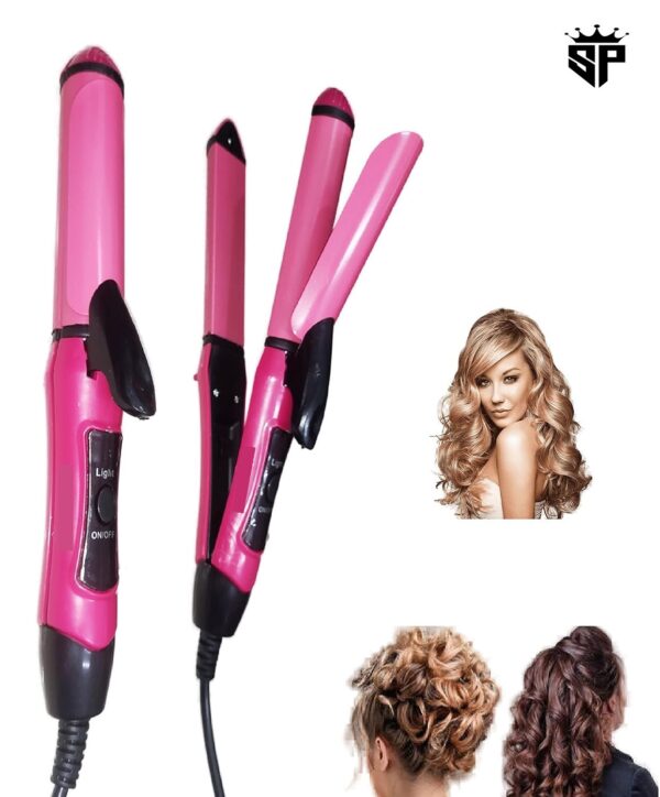 Girl's, Women's and Men's 2 in 1 Straightener Curler - Image 3