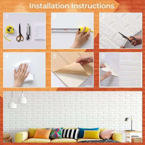 3D Brick Wallpaper - Self Adhesive PE Foam Brick Design - Image 6