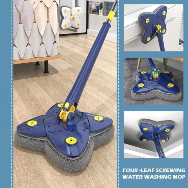 Four Leaf Clover Shaped 360 Degree Rotatable Adjustable Cleaning Mop - Image 7