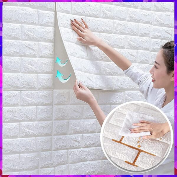 3D Brick Wallpaper - Self Adhesive PE Foam Brick Design - Image 2