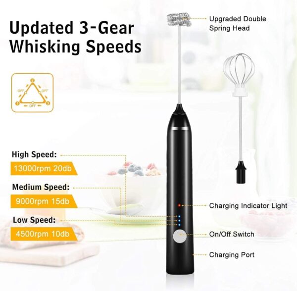 2 in 1  Milk Frother, Coffee Beater,Egg Beater Electric Whisk for Baking - Image 5